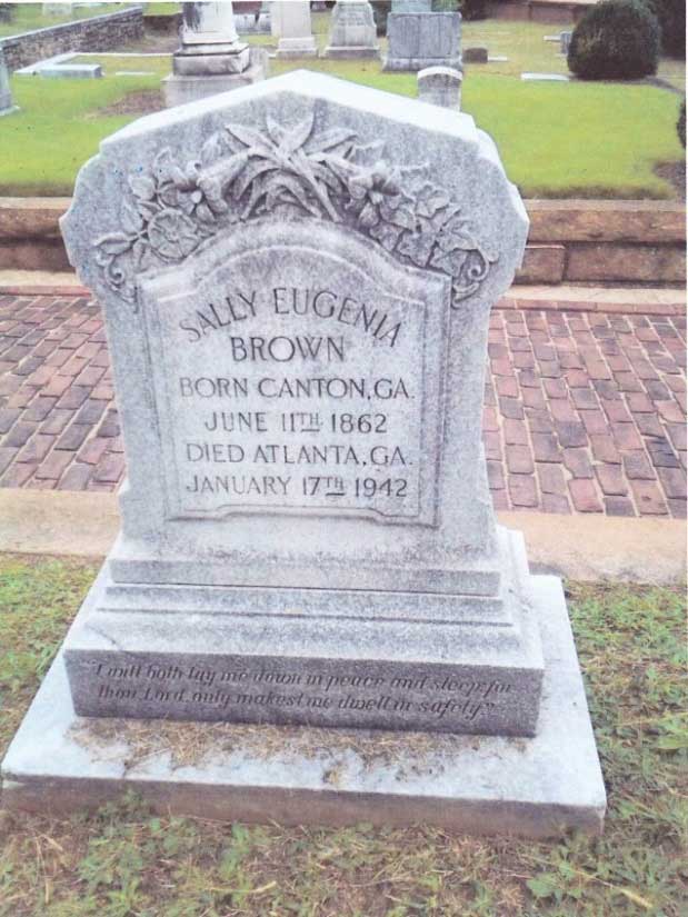 Sally is buried in Oakland Cemetery, Atlanta