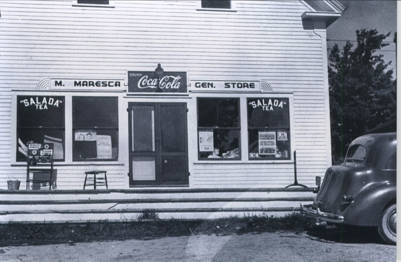 Michael Maresca, husband of Rozella Clapp Maresca operated this grocery store for a time from their home on Reach Road.  Mike passed away April 21, 1959 and Rozella, a direct descendant of Plantation 4 proprietors Carleton and Cogswell, died Aug.15, 1963.