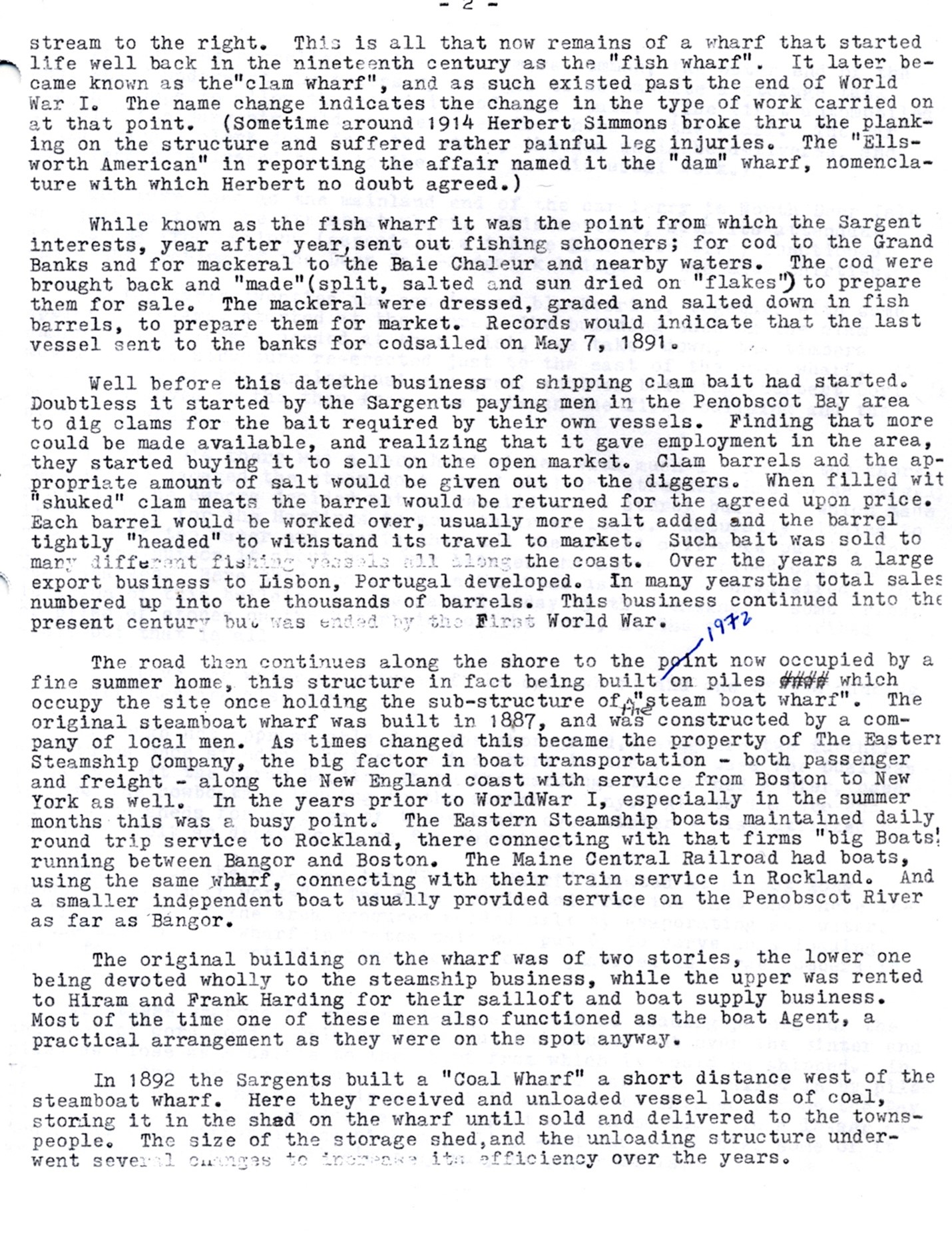 Sargentville Shoreline Business written by Philip Sargent