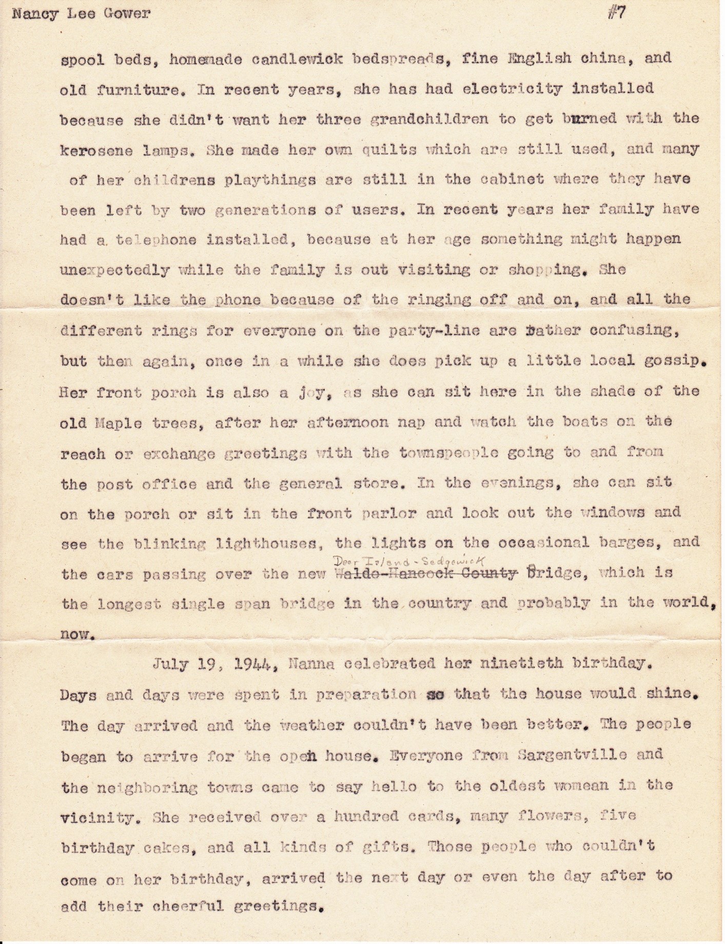 This story about Lydia was written by her granddaughter Nancy Lee Gower Hitchcock.