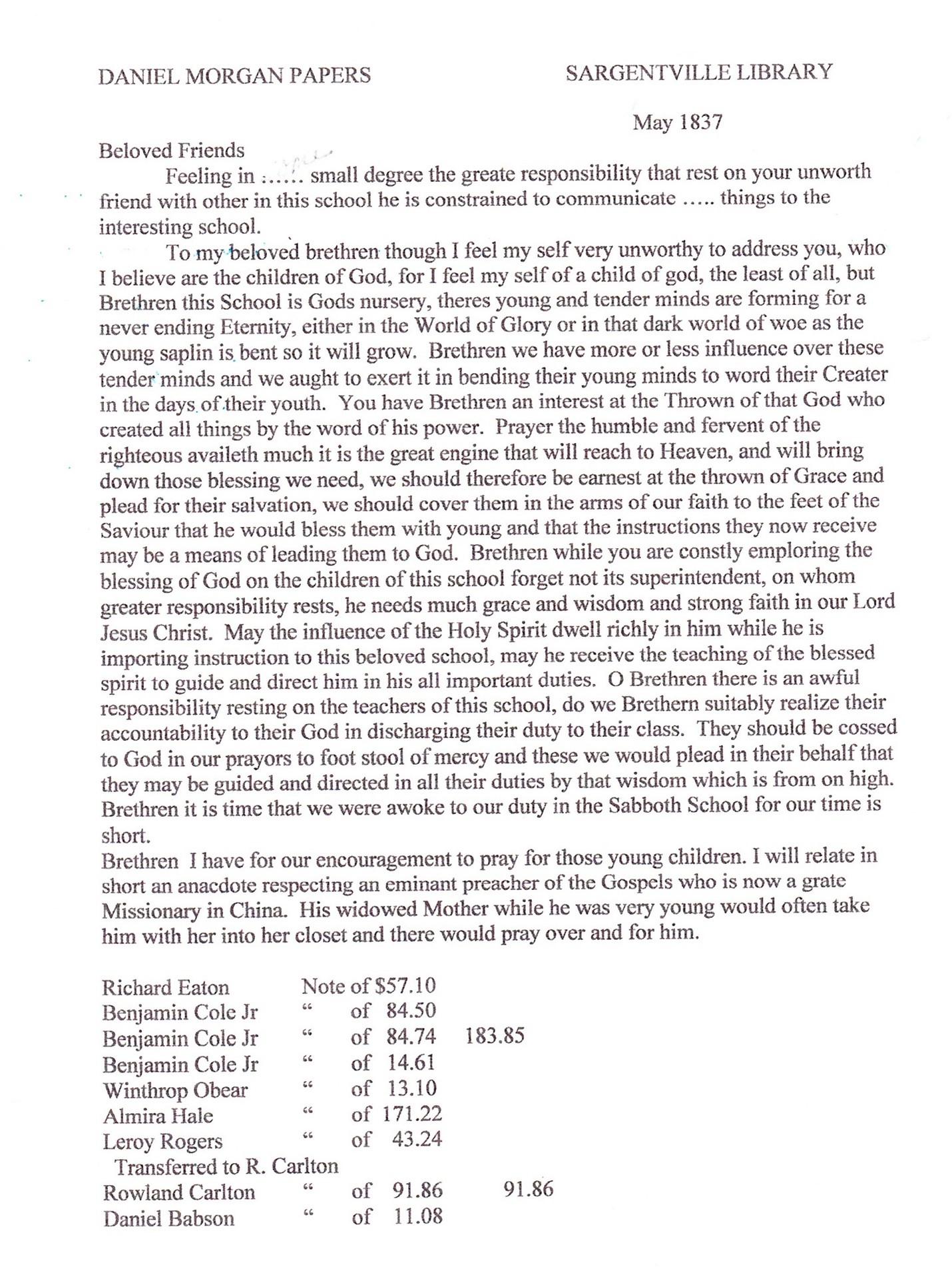Daniel Morgan Papers