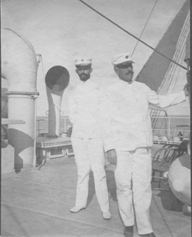 Captain Llewellyn Sargent (front) was a captain for the Puerto Rican Lines.