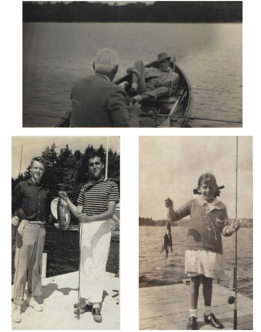 My grandfather, my uncle (in the striped shirt) and my mother (with the giant bow in her hair) were all adept at catching dinner.