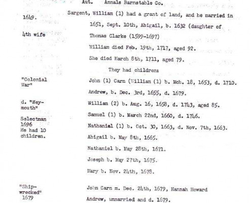 Sargent Genealogy by George Myrick Sargent