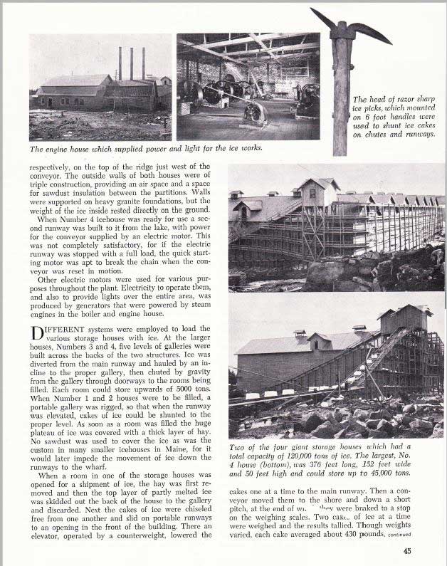 Article in Down East Magazine about the Ice Works