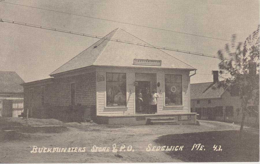 In 1920 Irving and Phebe Candage sold land where the Traveler’s Home had stood to Ralph M. Buckminster who built a small store.  He sold general merchandise until 1945.